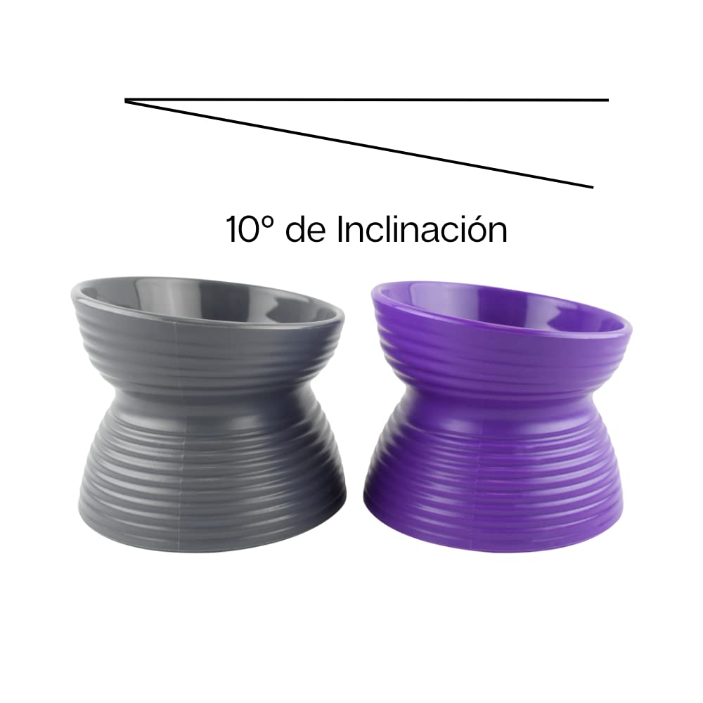 Fancy Pets Set de 2 Platos para Gatos Inclinados y Elevados para Agua y Comida