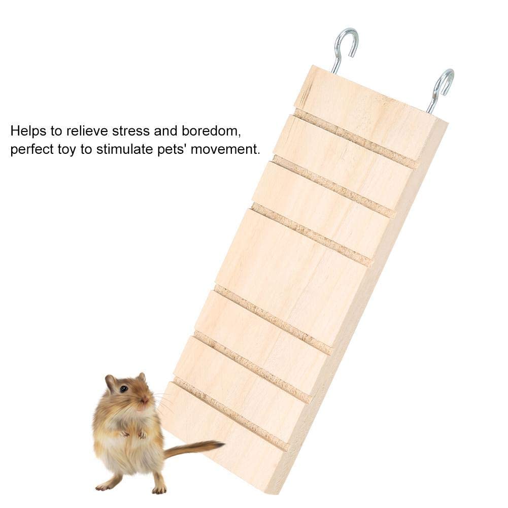 Tnfeeon Escalera Colgante para hámster para Mascotas, masticable de Madera Escalada Accesorios para jaulas para Mascotas para Chinchilla Hurón Roedores Pequeños Animales