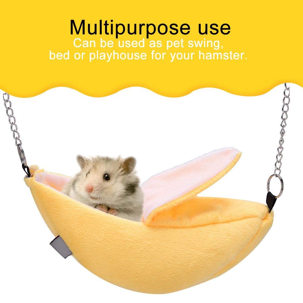 Fdit Socialme Hamster Cama Banana Hamaca Colgante Litera Cama Casa Animal Pequeño Casa de Juguete Nido de Sueño para Pájaro Mascota Juegos Hamster(Amarillo)